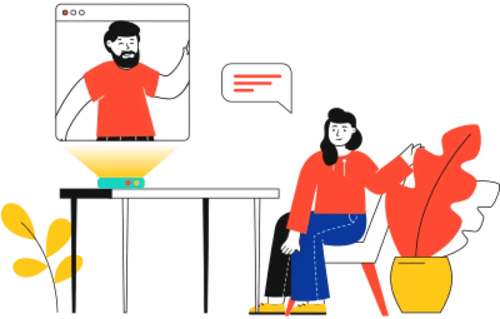 Animação, pessoas usando internet para se comunicarem