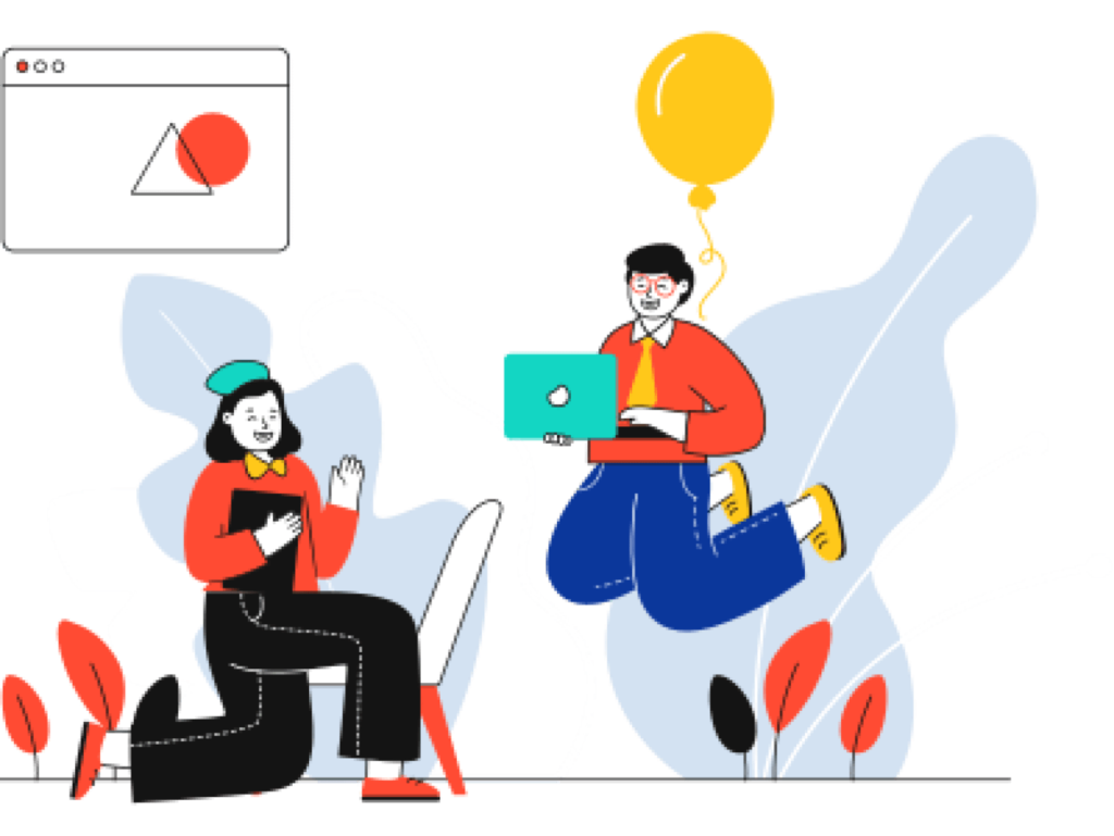 Animação pessoas usando tecnologias